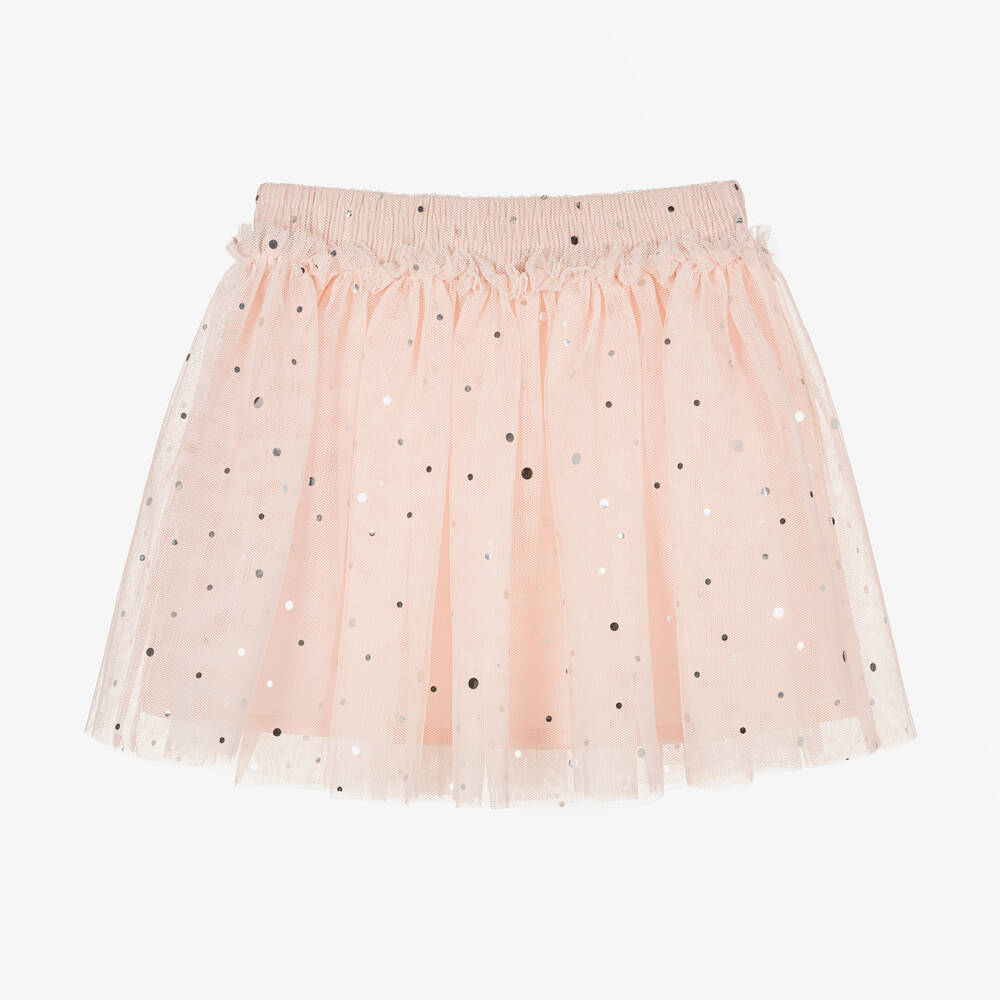 Stella McCartney Kids-تنورة أطفال بناتي تول مزينة بديامنتي لون زهري | Childrensalon Outlet