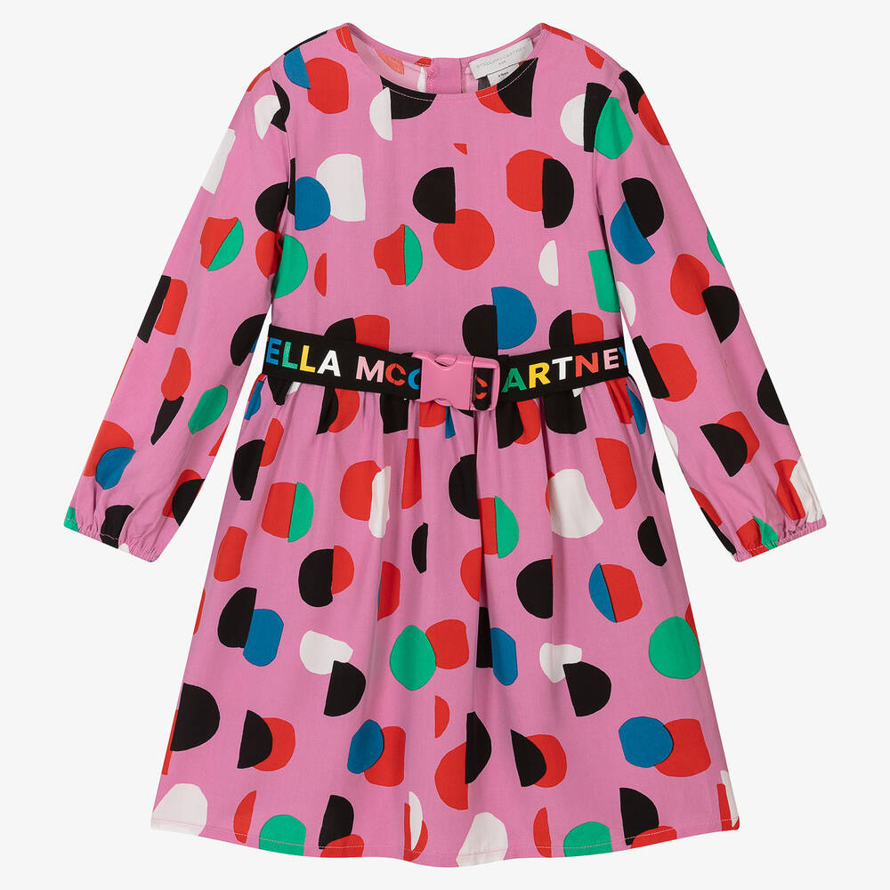 Stella McCartney Kids - Розовое платье в горох для девочек | Childrensalon