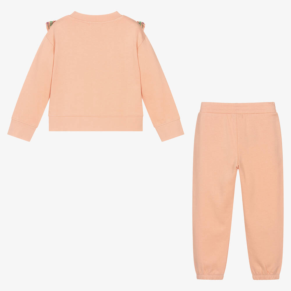 Stella McCartney Kids-Розовый спортивный костюм с вышитыми желудями | Childrensalon Outlet