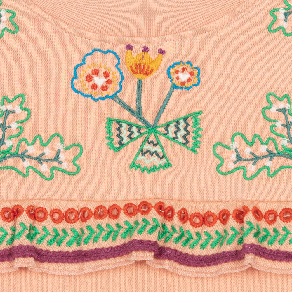 Stella McCartney Kids-Розовый спортивный костюм с вышитыми желудями | Childrensalon Outlet