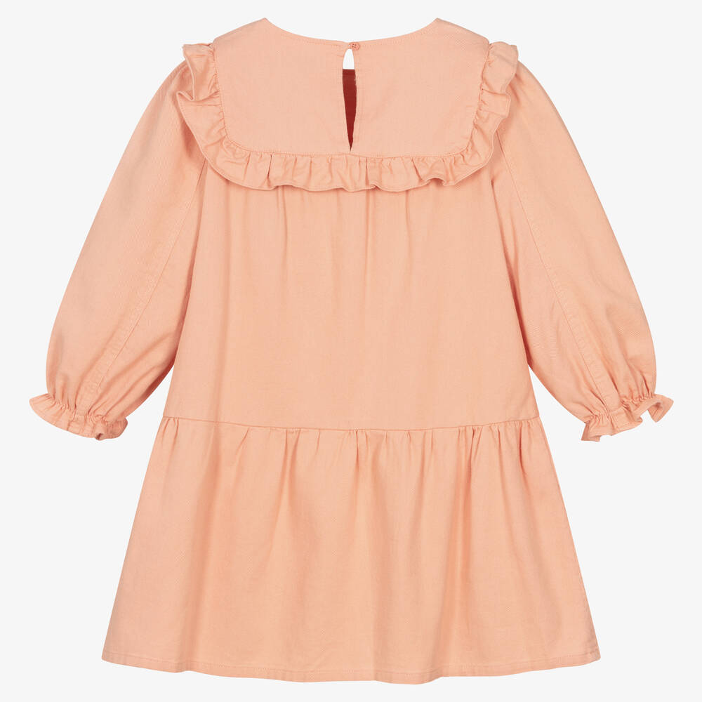 Stella McCartney Kids-Розовое хлопковое платье с вышивкой | Childrensalon Outlet