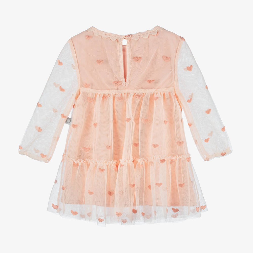 Stella McCartney Kids-Girls Pink Embroidered Tulle Dress | Childrensalon Outlet