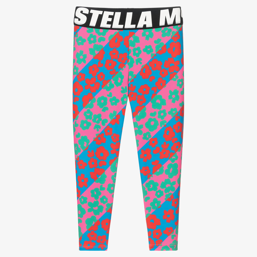 Stella McCartney Kids-Girls Pink Flowers Leggings | Childrensalon Outlet