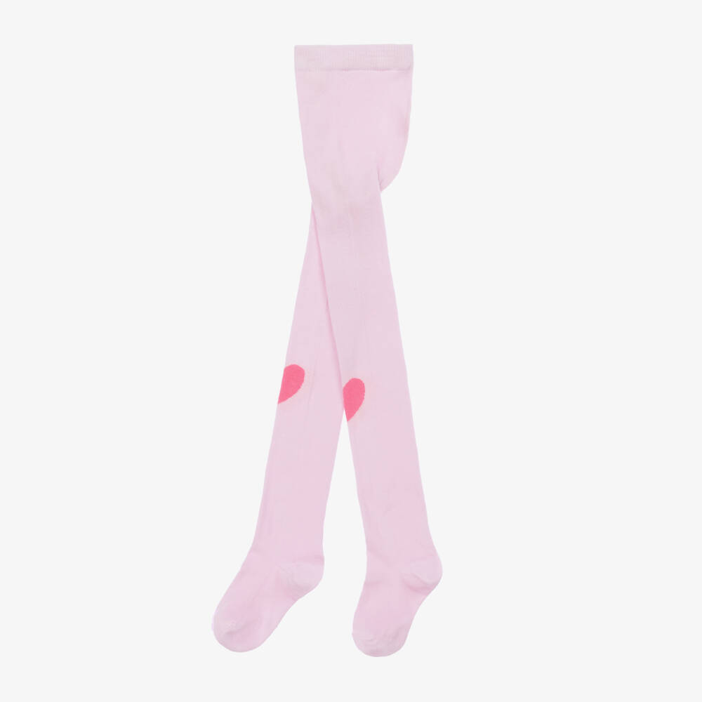 Stella McCartney Kids-Girls Pink Heart Motif Tights | Childrensalon Outlet