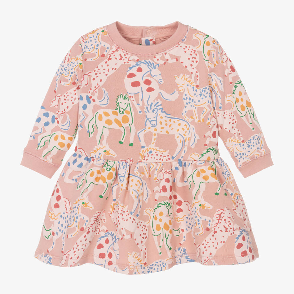 Stella McCartney Kids-Girls Pink Horse Print Dress | Childrensalon Outlet