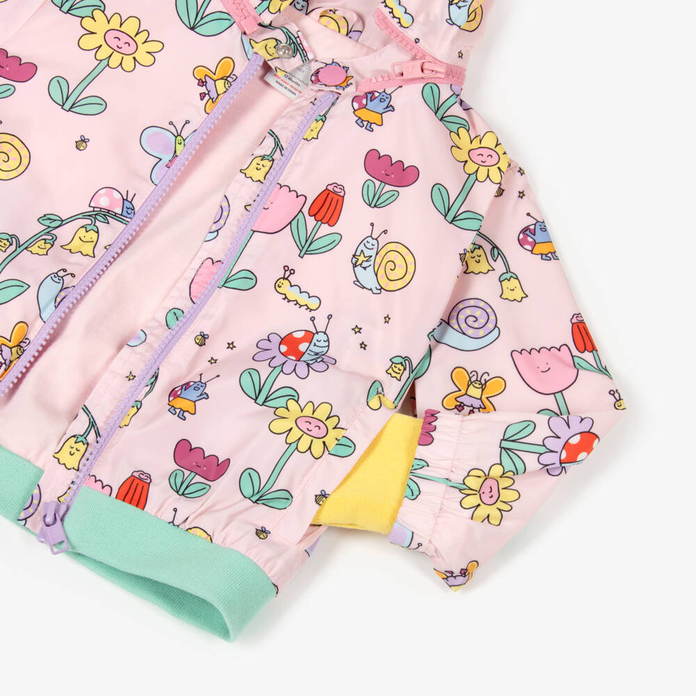 Stella McCartney Kids-Girls Pink Jacket with Snail & Flower Print | Childrensalon Outlet