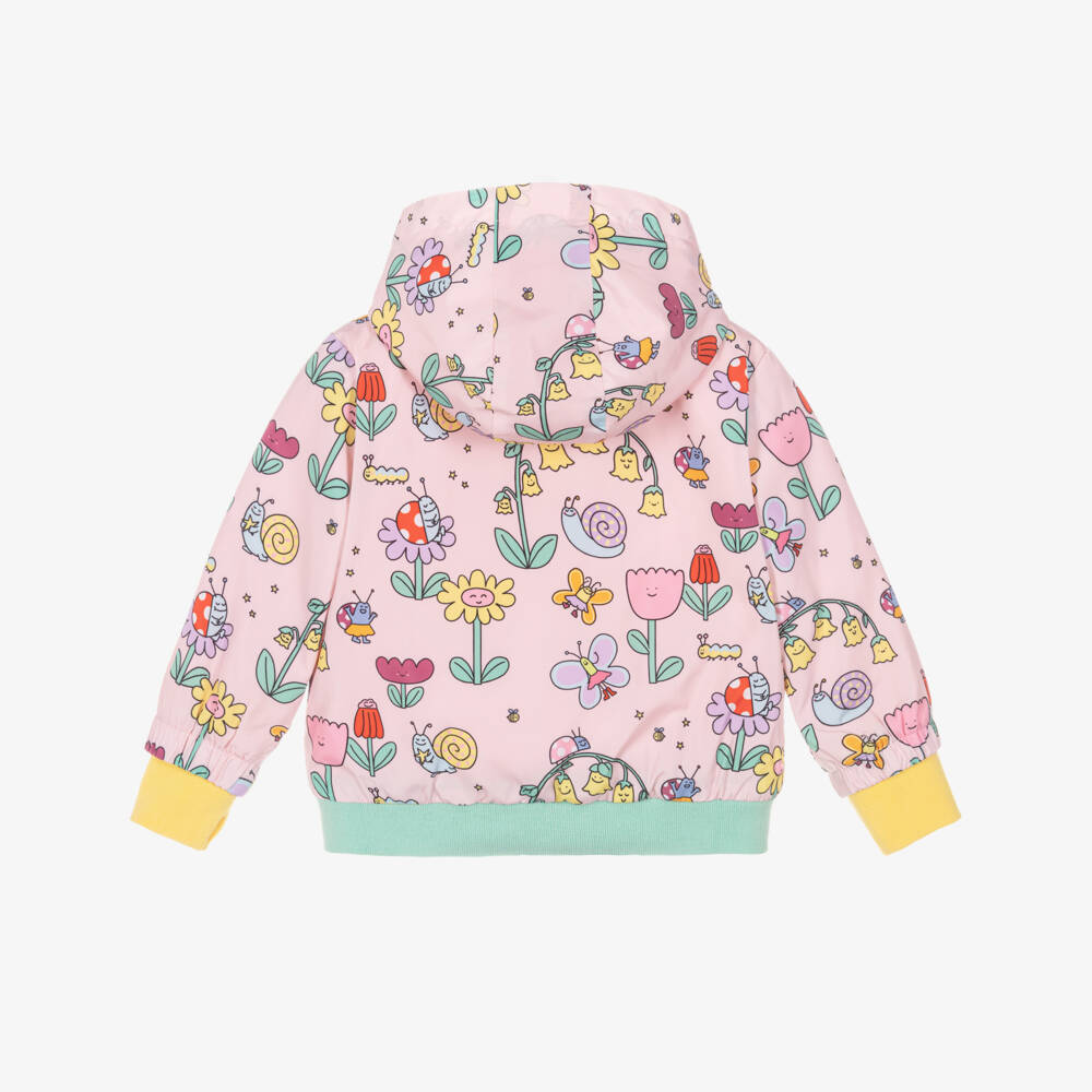 Stella McCartney Kids-Girls Pink Jacket with Snail & Flower Print | Childrensalon Outlet