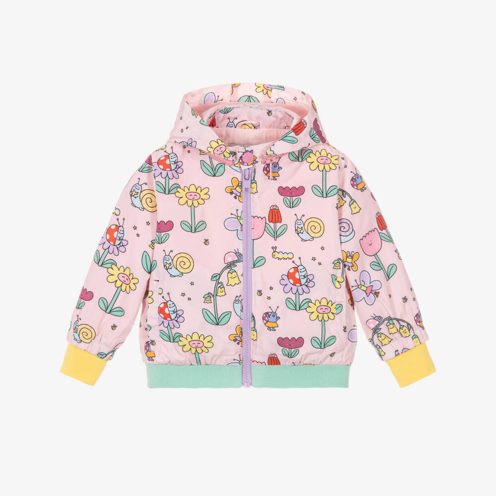 Stella McCartney Kids-Girls Pink Jacket with Snail & Flower Print | Childrensalon Outlet
