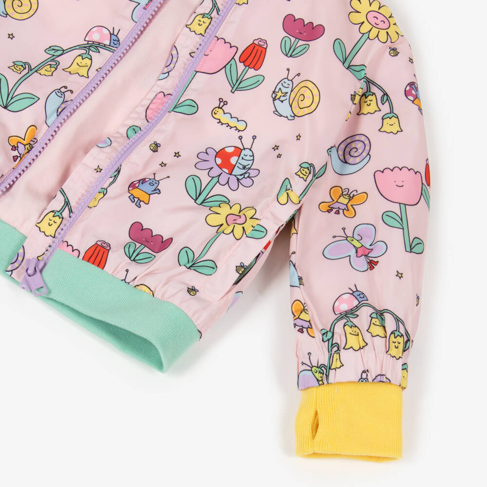 Stella McCartney Kids-Girls Pink Jacket with Snail & Flower Print | Childrensalon Outlet