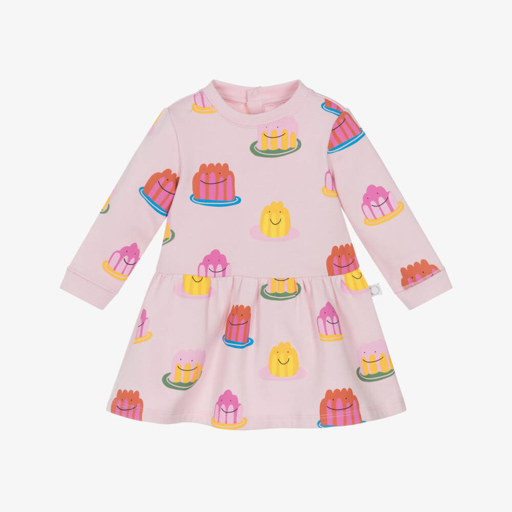 Stella McCartney Kids-Платье из хлопка с розовым принтом для девочек | Childrensalon Outlet