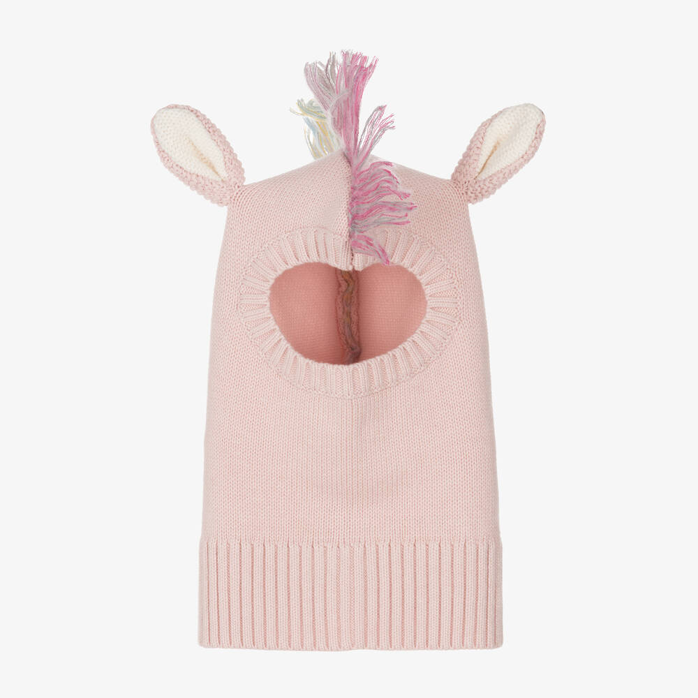 Stella McCartney Kids-Girls Pink Knitted Unicorn Balaclava | Childrensalon Outlet
