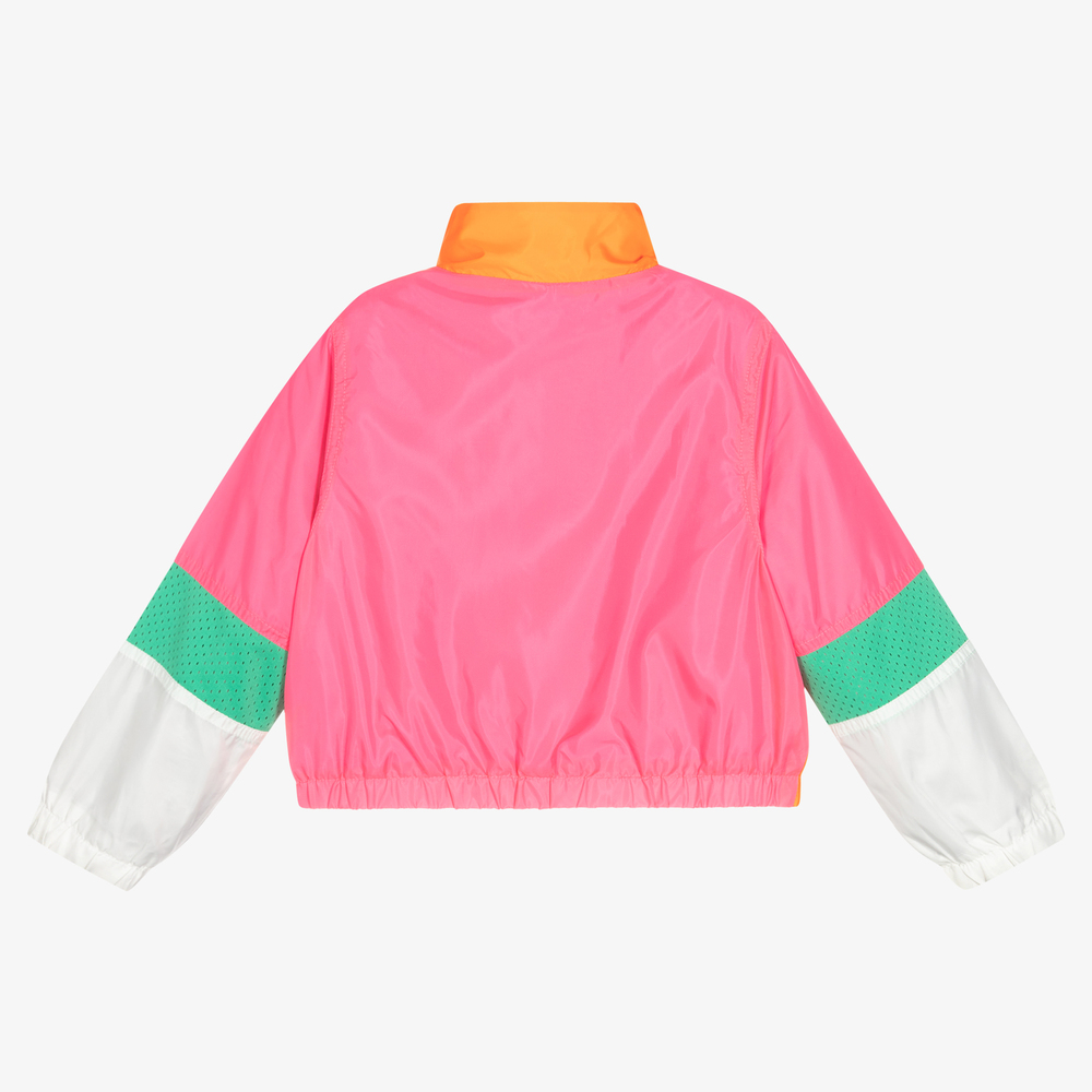 Stella McCartney Kids-جاكيت هودي لون برتقالي وزهري للبنات | Childrensalon Outlet