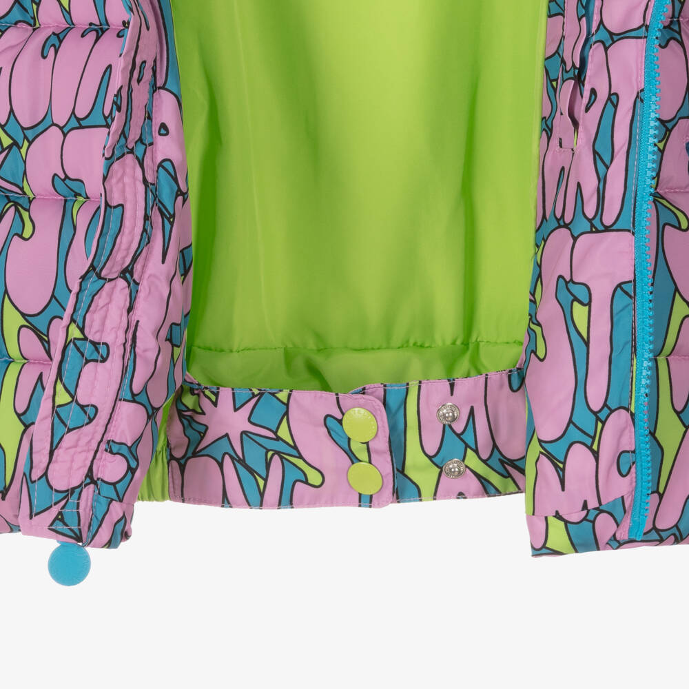 Stella McCartney Kids-Girls Pink Logo Hooded Puffer | Childrensalon Outlet