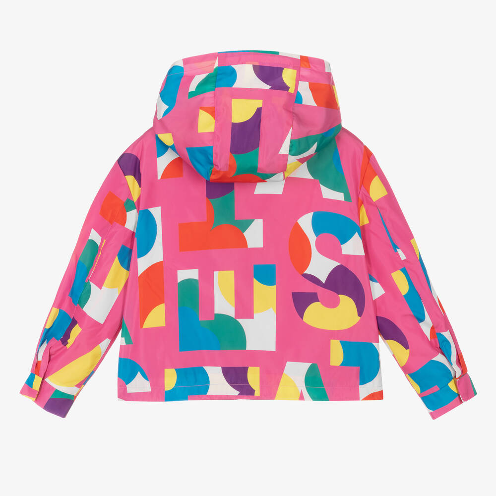 Stella McCartney Kids-Girls Pink Logo Letters Hooded Jacket | Childrensalon Outlet