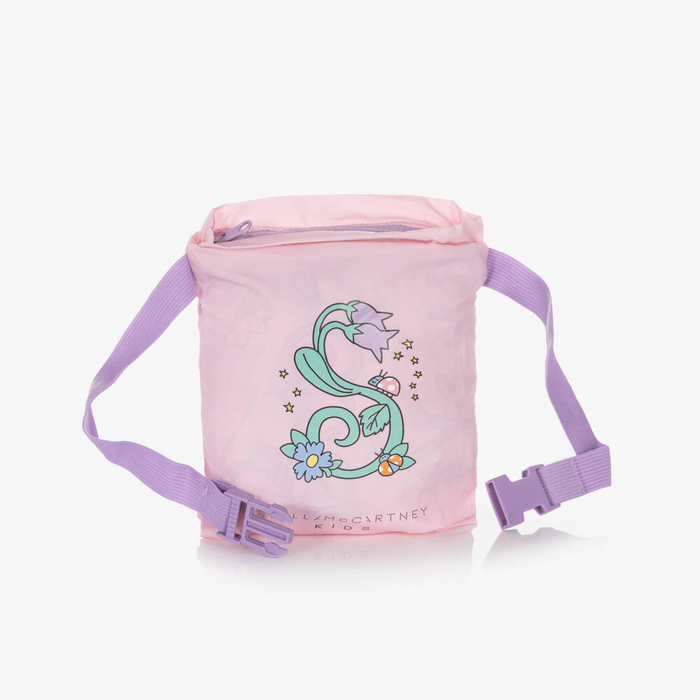 Stella McCartney Kids-Girls Pink Logo Pattern Jacket with Detachable Hood | Childrensalon Outlet