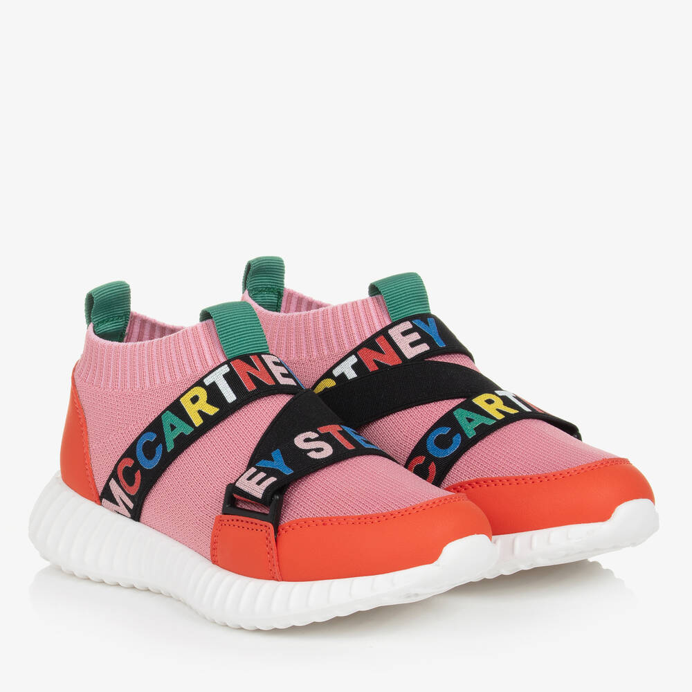 Stella McCartney Kids - Baskets chaussettes roses et orange | Childrensalon