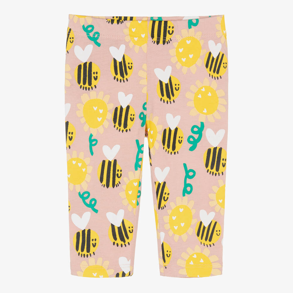 Stella McCartney Kids-Girls Pink Organic Cotton Bee Leggings | Childrensalon Outlet