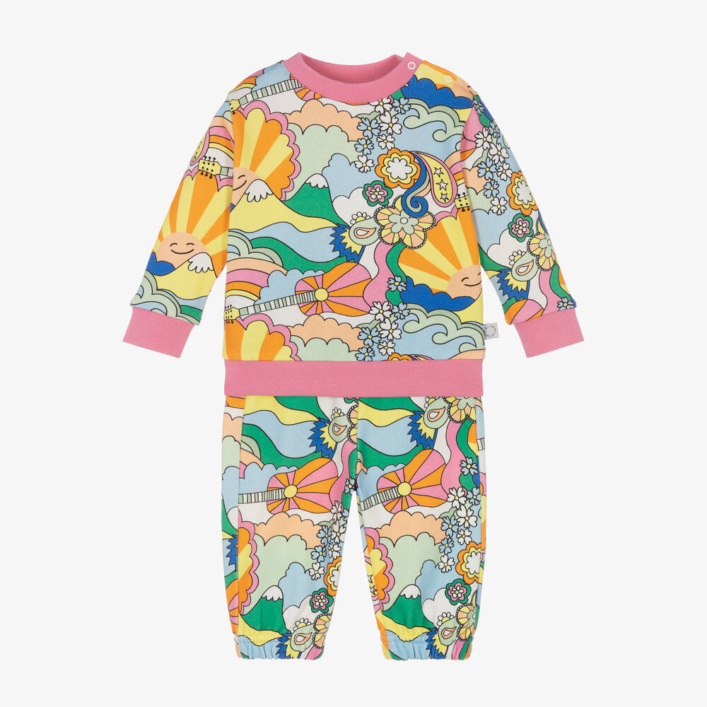 Stella McCartney Kids-Girls Pink Organic Cotton Dream Tracksuit | Childrensalon Outlet
