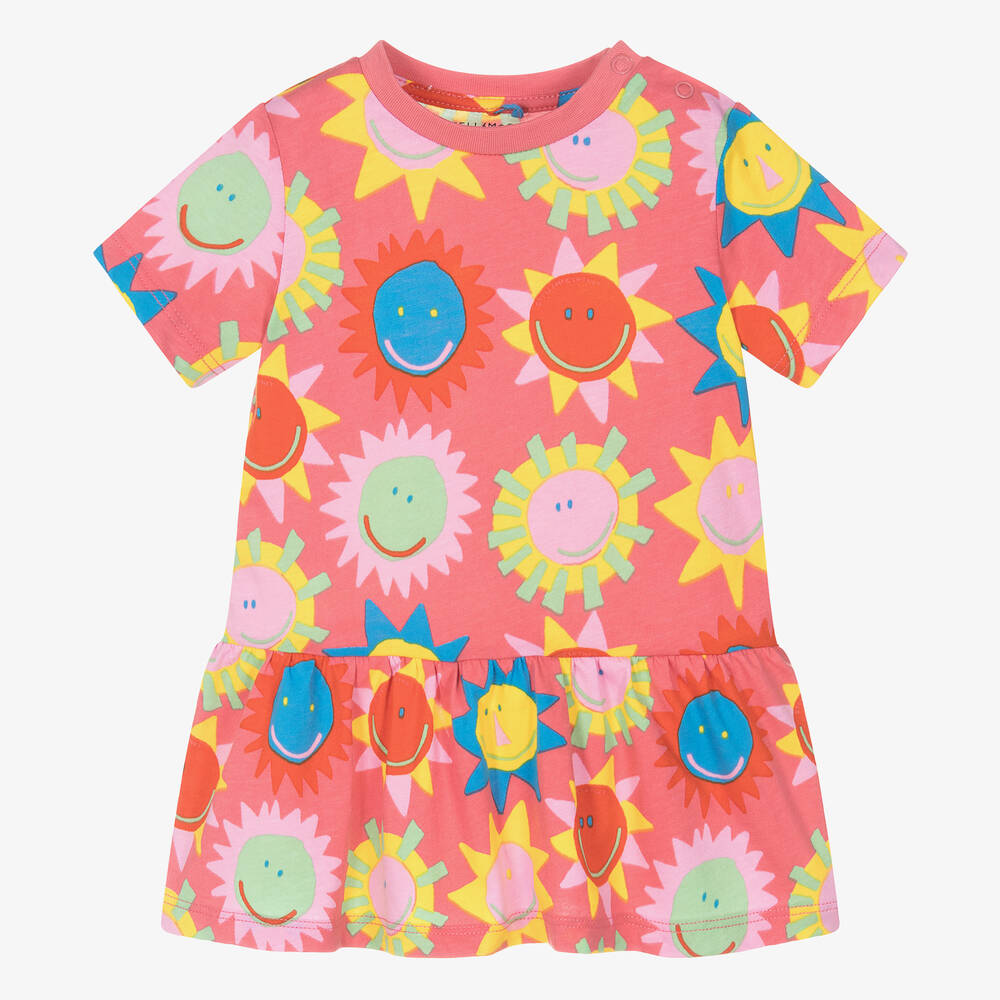 Stella McCartney Kids-Girls Pink Organic Cotton Sun Dress | Childrensalon Outlet