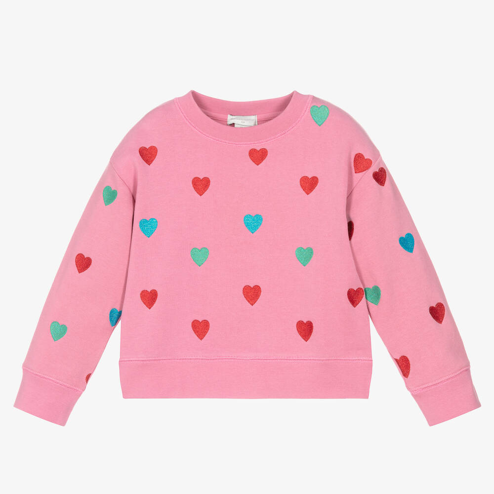 Stella McCartney Kids - Girls Pink Organic Cotton Sweatshirt | Childrensalon