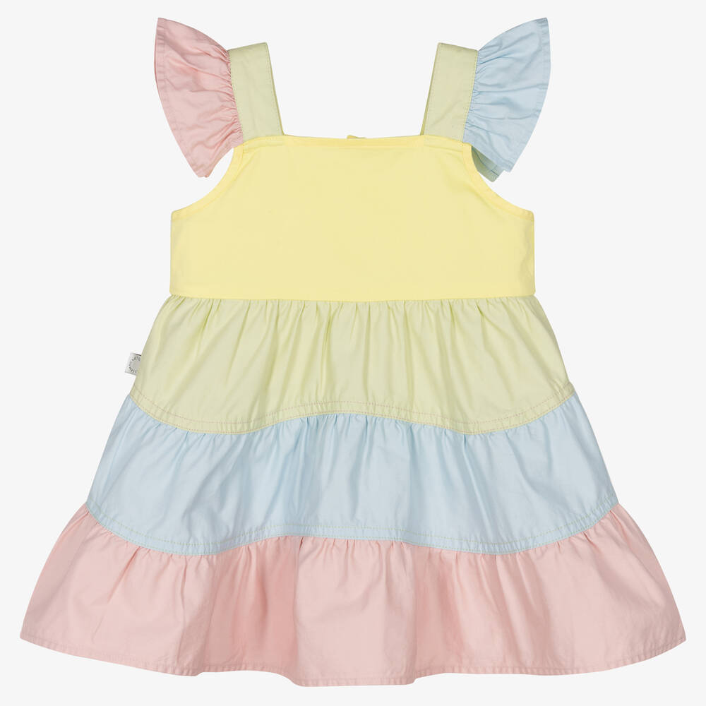 Stella McCartney Kids - Girls Pink Pastel Stripe Dress | Childrensalon