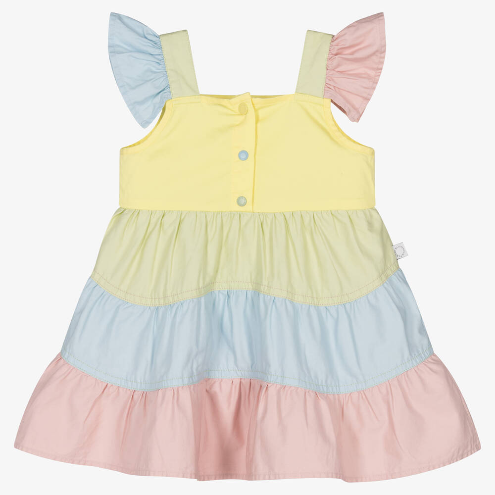 Stella McCartney Kids-فستان قطن عضوي بوبلين مقلم لون زهري | Childrensalon Outlet