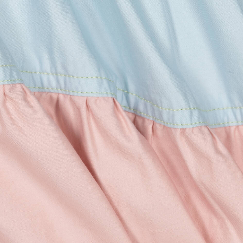 Stella McCartney Kids-فستان قطن عضوي بوبلين مقلم لون زهري | Childrensalon Outlet