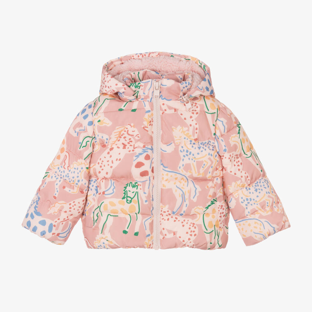 Stella McCartney Kids-Girls Pink Playful Horse Coat | Childrensalon Outlet