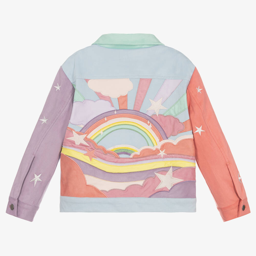 Stella McCartney Kids-Girls Pink & Purple Embroidered Jacket | Childrensalon Outlet