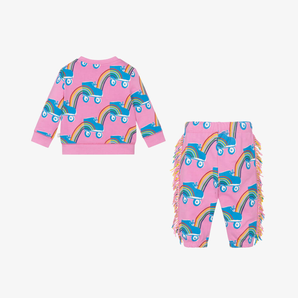 Stella McCartney Kids-Girls Pink Rainbow Rollerskating Outfit | Childrensalon Outlet