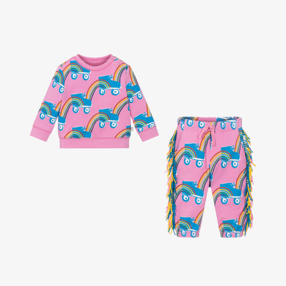 Stella McCartney Kids-Girls Pink Rainbow Rollerskating Outfit | Childrensalon Outlet