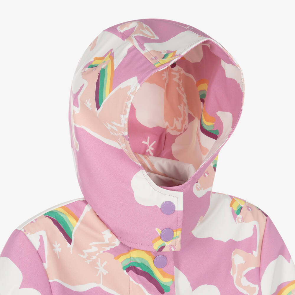 Stella McCartney Kids-Girls Pink Rainbow & Unicorn Raincoat | Childrensalon Outlet