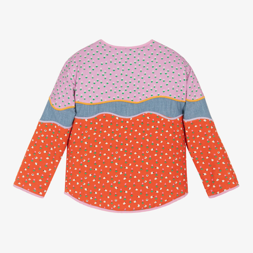 Stella McCartney Kids-جاكيت قطن لون أحمر وزهري للبنات | Childrensalon Outlet