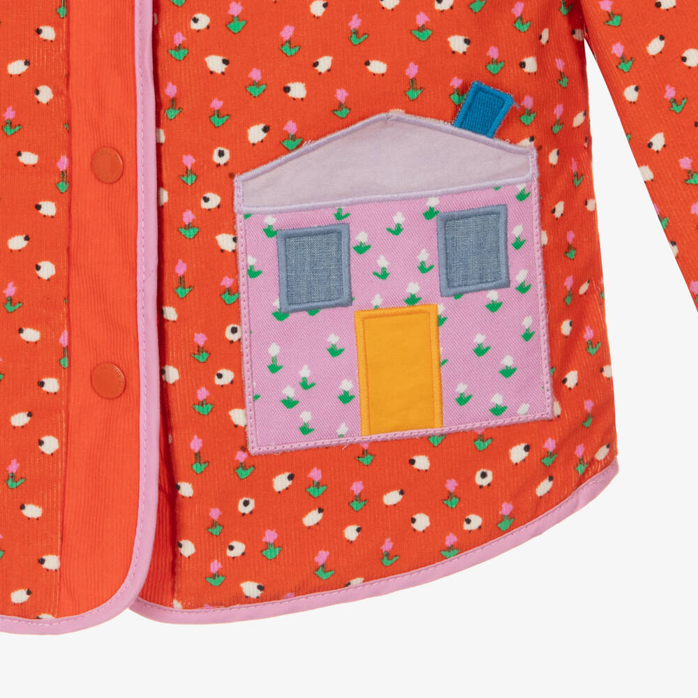 Stella McCartney Kids-جاكيت قطن لون أحمر وزهري للبنات | Childrensalon Outlet