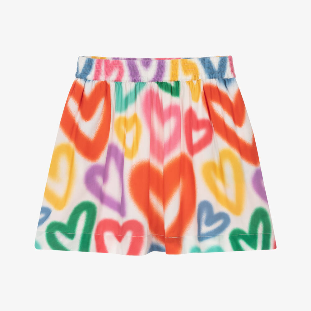 Stella McCartney Kids-Юбка с розово-красным принтом в виде сердец для девочек | Childrensalon Outlet