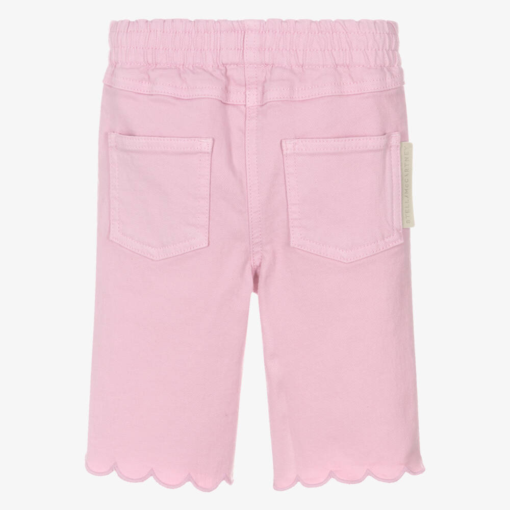 Stella McCartney Kids-Girls Pink Scalloped Denim Trousers | Childrensalon Outlet