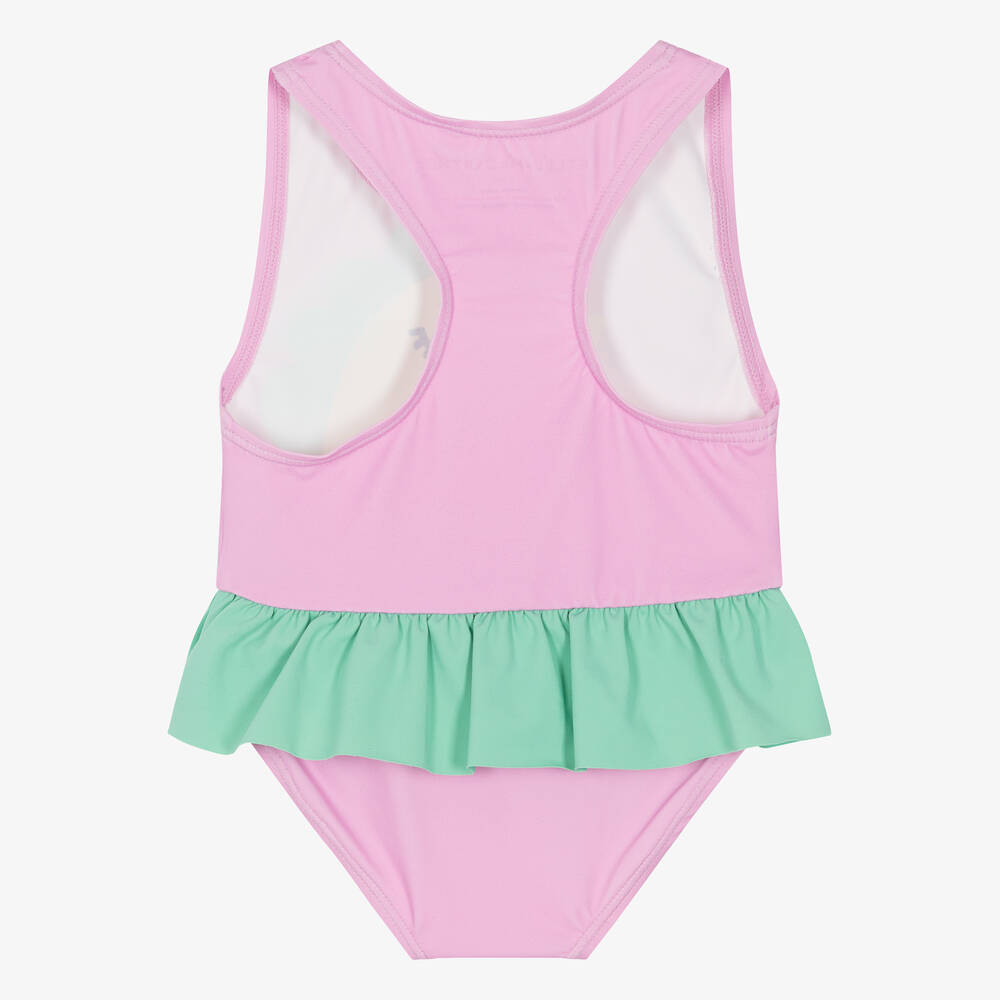 Stella McCartney Kids-Розовый купальник с морским коньком (UPF 50+) | Childrensalon Outlet