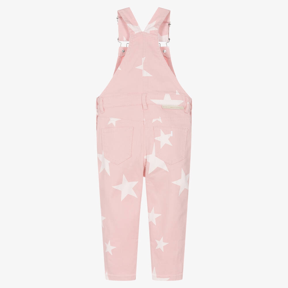 Stella McCartney Kids-Girls Pink Star Cotton Dungarees | Childrensalon Outlet