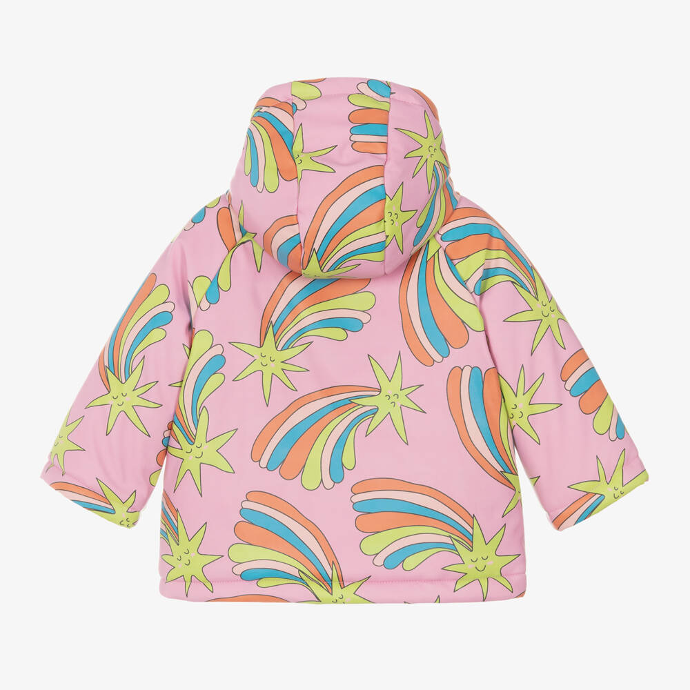 Stella McCartney Kids-Girls Pink Starry Hooded Jacket | Childrensalon Outlet