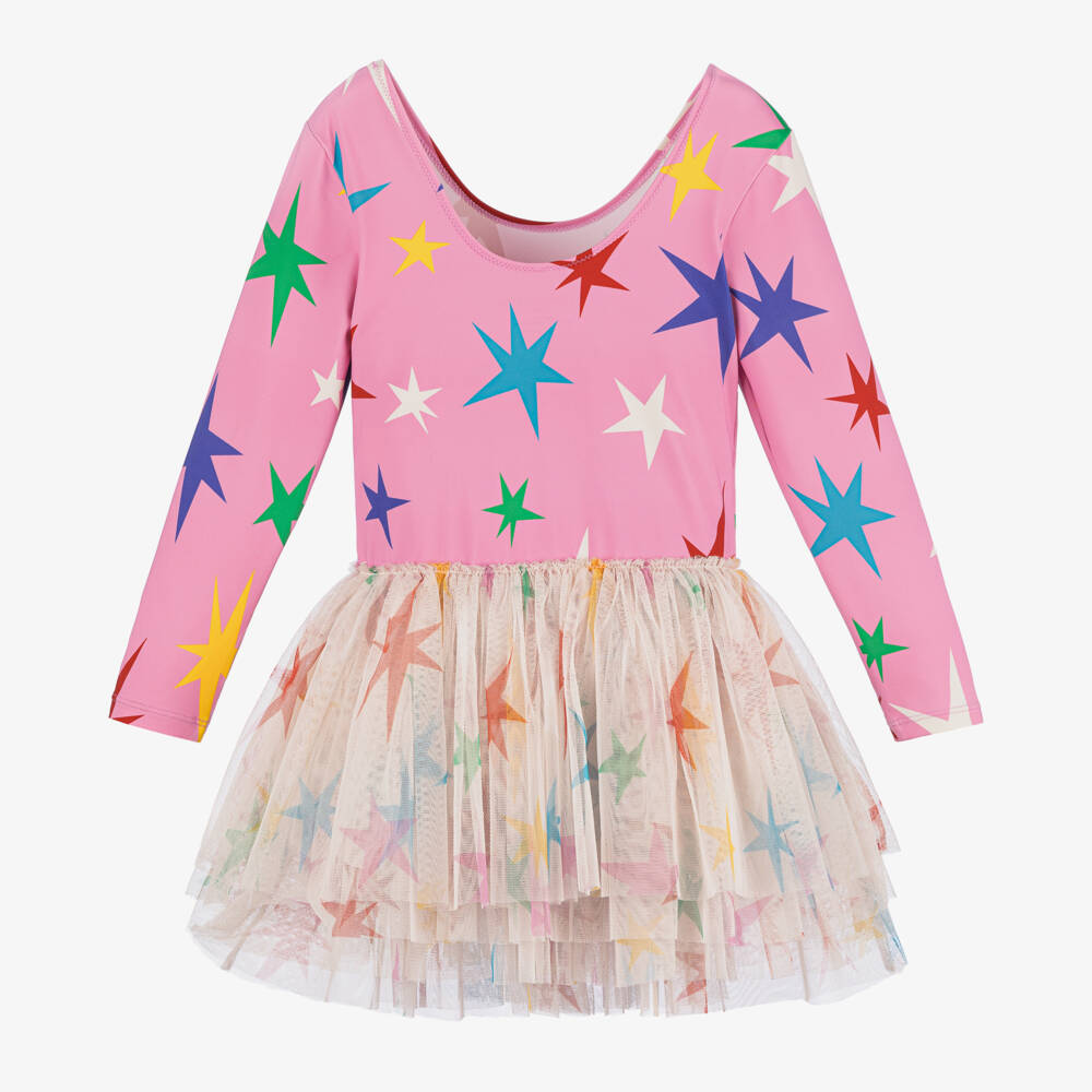 Stella McCartney Kids-Girls Pink Starry Tulle Dress | Childrensalon Outlet