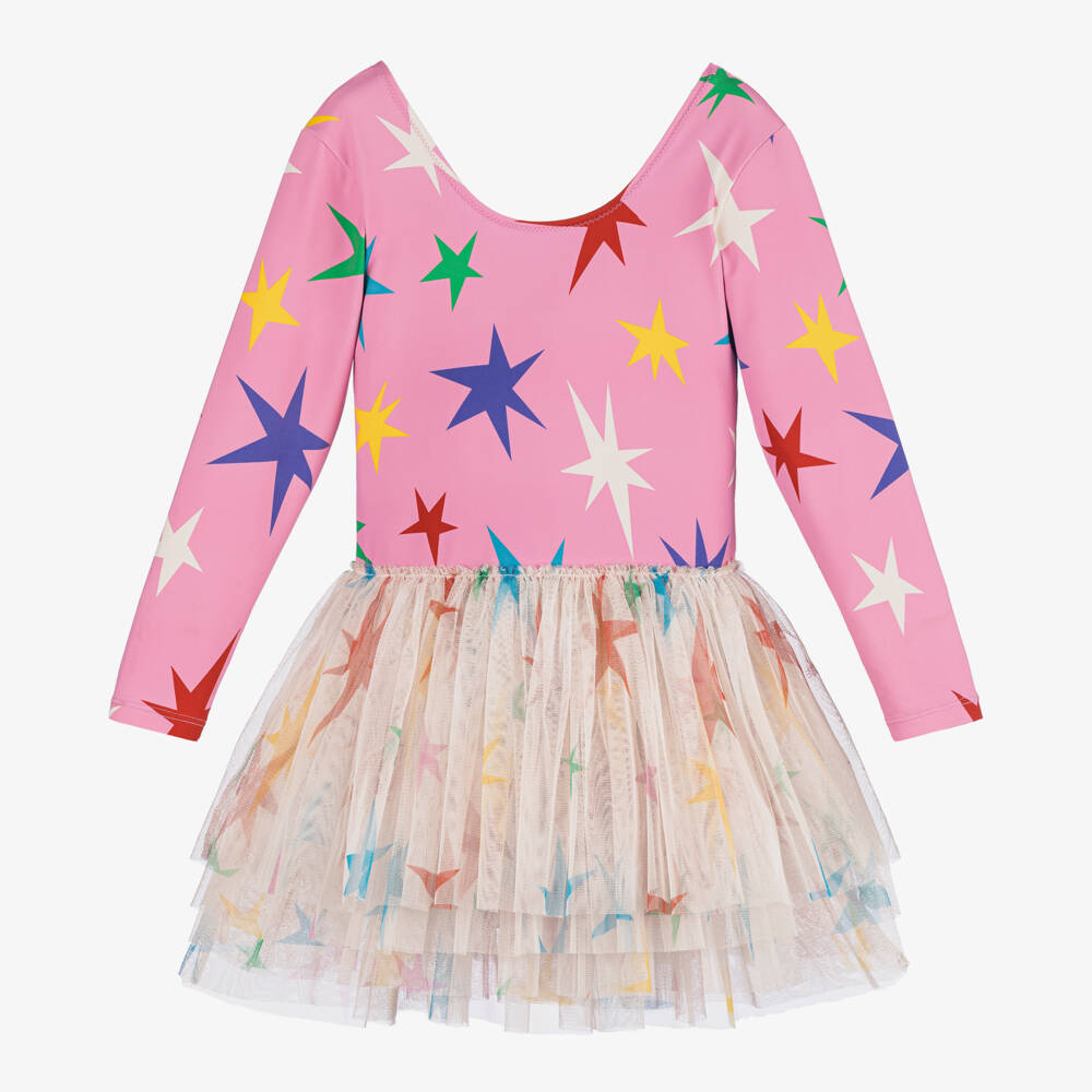 Stella McCartney Kids-Girls Pink Starry Tulle Dress | Childrensalon Outlet