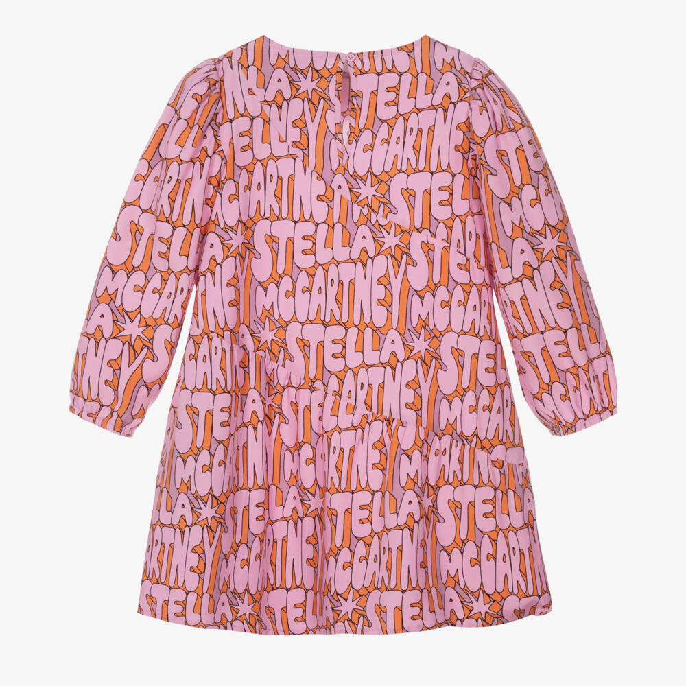 Stella McCartney Kids-Girls Pink Starry Viscose Dress | Childrensalon Outlet
