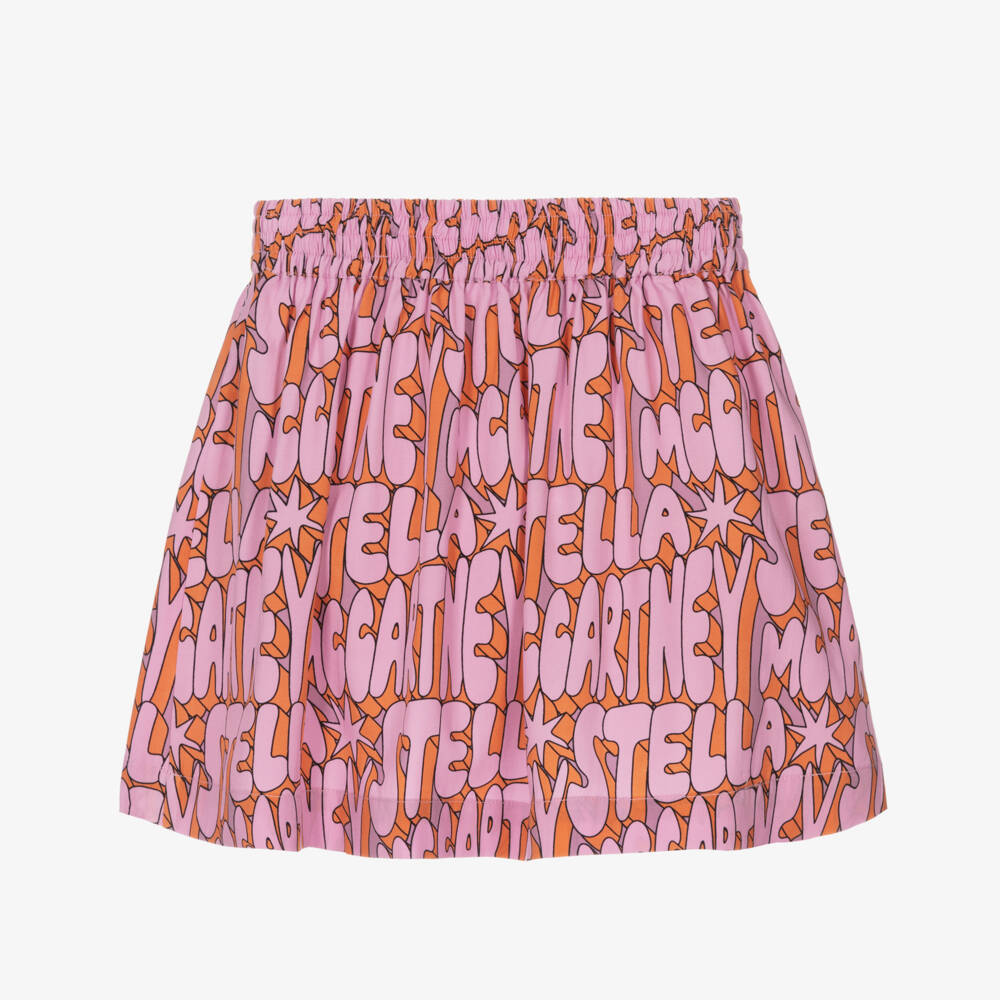 Stella McCartney Kids-Girls Pink Starry Viscose Skirt | Childrensalon Outlet