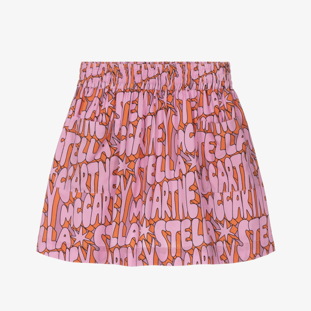 Stella McCartney Kids-Girls Pink Starry Viscose Skirt | Childrensalon Outlet