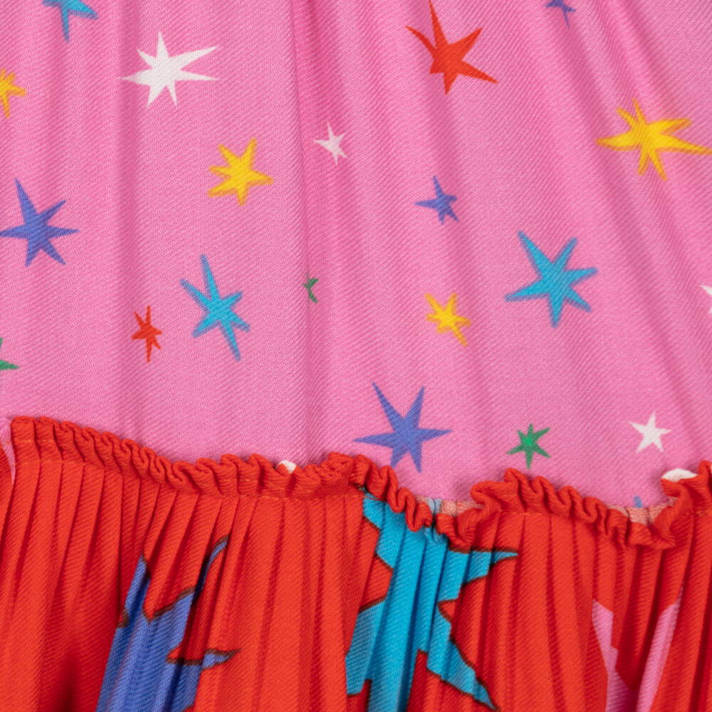 Stella McCartney Kids-Girls Pink Starry Viscose Skirt | Childrensalon Outlet