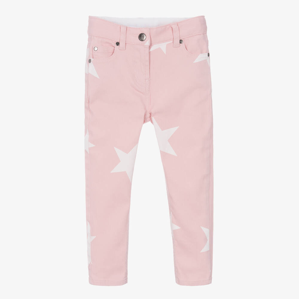 Stella McCartney Kids - Girls Pink Stars Denim Jeans | Childrensalon