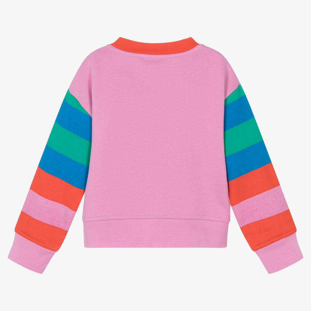 Stella McCartney Kids Girls Pink Stripe Cotton Sweatshirt