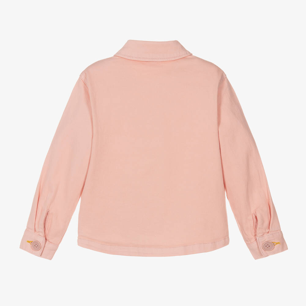 Stella McCartney Kids-Girls Pink Sunflower Cotton Jacket | Childrensalon Outlet