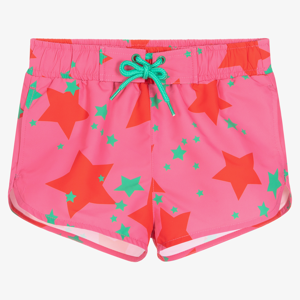 Stella McCartney Kids - Girls Pink Swim Shorts | Childrensalon