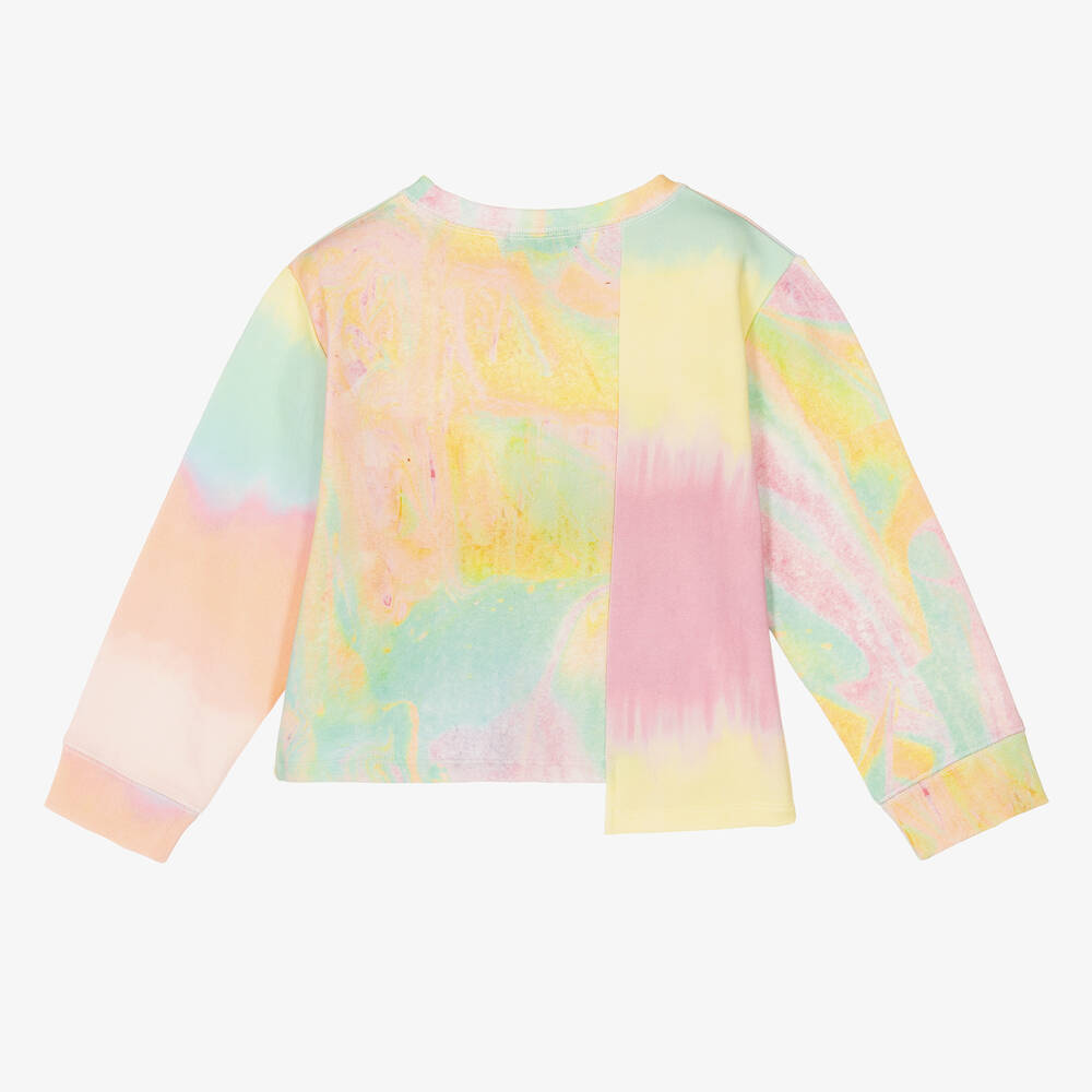 Stella McCartney Kids-Розовый свитшот с эффектом тай-дай для девочек | Childrensalon Outlet